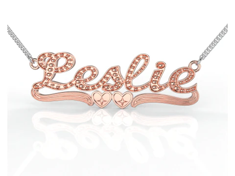 Printable jewelry NAME pendant necklace Leslie STL 3D Model