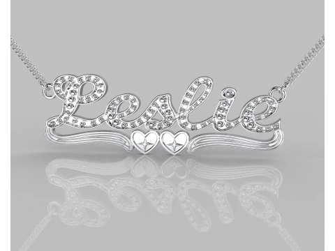 Printable jewelry NAME pendant necklace Leslie STL 3D Model