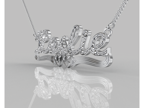 Printable jewelry NAME pendant necklace Leslie STL 3D मॉडल