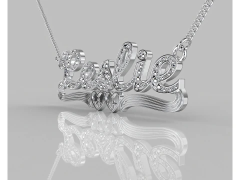 Printable jewelry NAME pendant necklace Leslie STL 3D Model