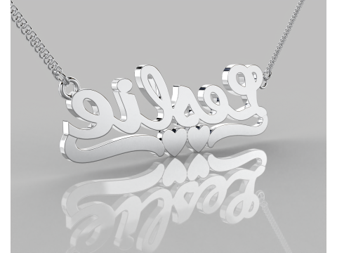 Printable jewelry NAME pendant necklace Leslie STL 3D मॉडल