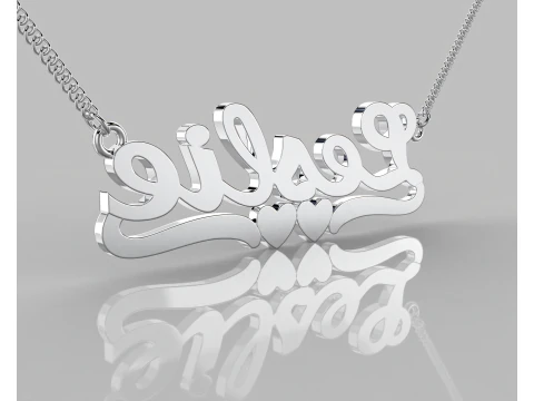 Printable jewelry NAME pendant necklace Leslie STL 3D Model