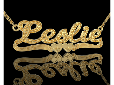 Printable jewelry NAME pendant necklace Leslie STL 3D मॉडल