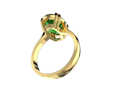 Printable Engagement SOLITAIRE Ring with oval 14x10mm STL 3D Model