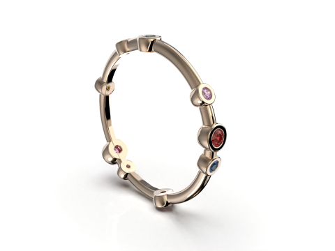 Printable wedding band ring diamonds 01ct STL 3d cad file 3D Модель