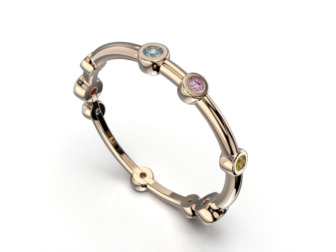 Printable wedding band ring diamonds 01ct STL 3d cad file 3D Модель
