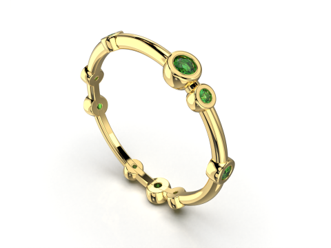 Printable wedding band ring diamonds 01ct STL 3d cad file 3D Модель