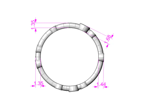 Printable wedding band ring diamonds 01ct STL 3d cad file 3D Model