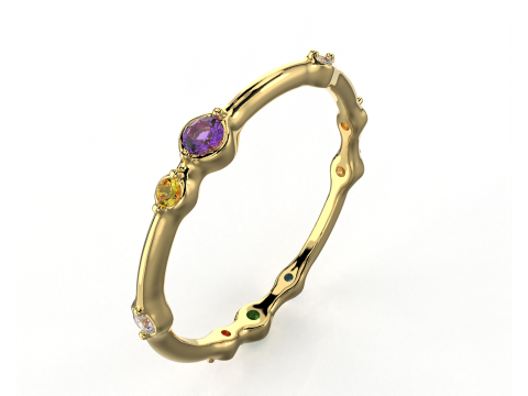 Printable wedding band ring smoothed and diamonds 017ct STL 3d cad file Modello 3D