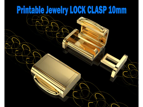 Ширина застібки для ювелірного замка 10 мм STL для друку, готова до друку 3D Модель