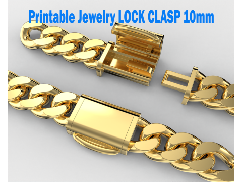 Printable Jewelry lock clasp width 10mm STL ready to Print Modelo 3D