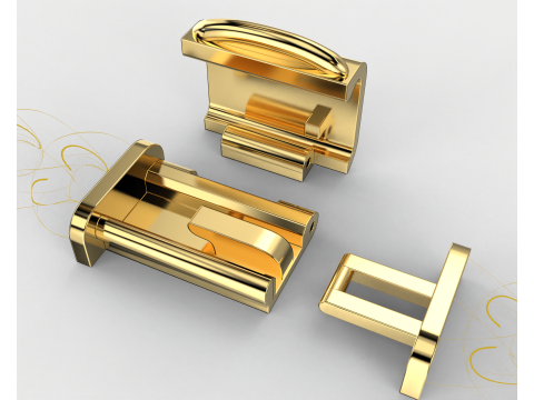 Printable Jewelry lock clasp width 10mm STL ready to Print Modelo 3D