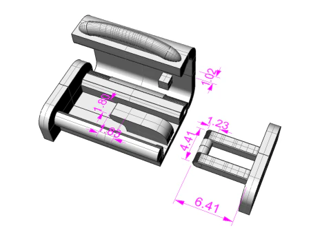Printable Jewelry lock clasp width 10mm STL ready to Print 3D Model