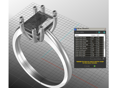 Printable Engagement SOLITAIRE Ring with stone princess shape 8x6mm STL 3D Model