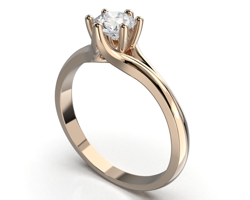 Printable Engagement SOLITAIRE Ring with stone 5mm 04ct STL 3Dモデル .c4d .max .obj .3ds .fbx .stl .blend