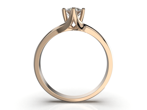 Printable Engagement SOLITAIRE Ring with stone 5mm 04ct STL Model 3D