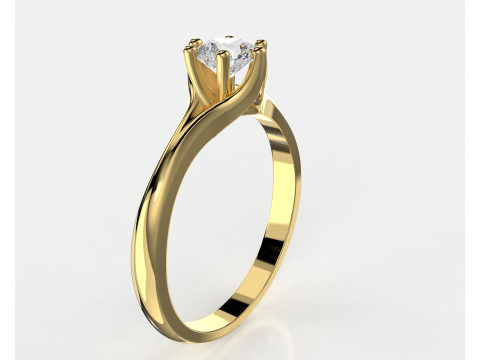 Printable Engagement SOLITAIRE Ring with stone 5mm 04ct STL Model 3D