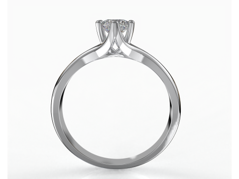 Printable Engagement SOLITAIRE Ring with stone 5mm 04ct STL Model 3D