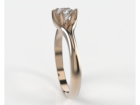 Printable Engagement SOLITAIRE Ring with stone 5mm 04ct STL Model 3D