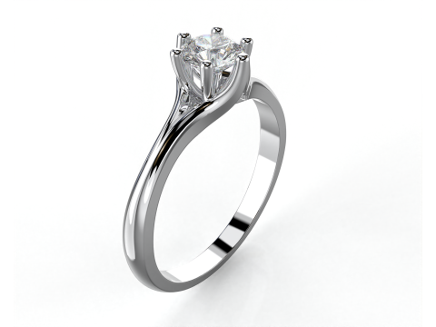 Printable Engagement SOLITAIRE Ring with stone 5mm 04ct STL Model 3D