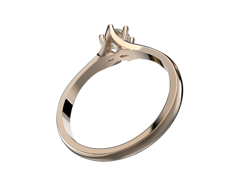 Printable Engagement SOLITAIRE Ring with stone 5mm 04ct STL Model 3D