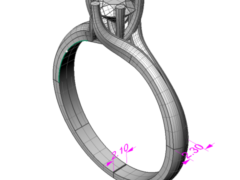 Printable Engagement SOLITAIRE Ring with stone 5mm 04ct STL Model 3D