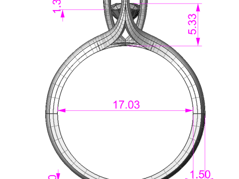 Printable Engagement SOLITAIRE Ring with stone 5mm 04ct STL Model 3D