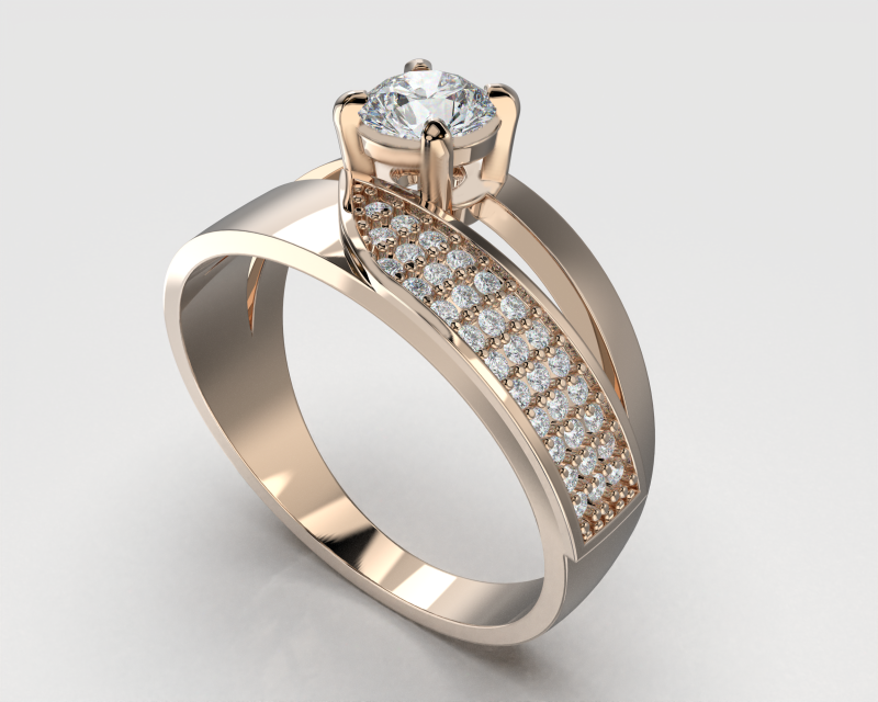 Printable jewelry ring with stone 5mm 05ct- STL ready to print 3Dモデル .c4d .max .obj .3ds .fbx .stl .blend
