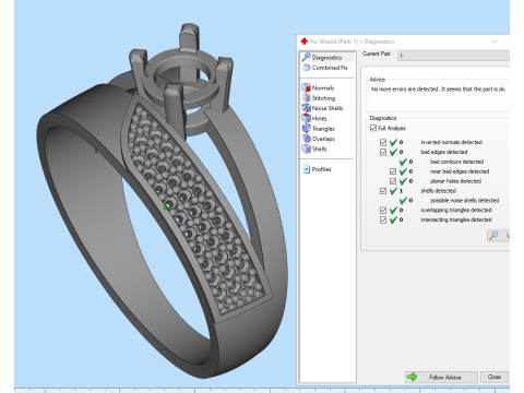 Printable jewelry ring with stone 5mm 05ct- STL ready to print 3Dモデル