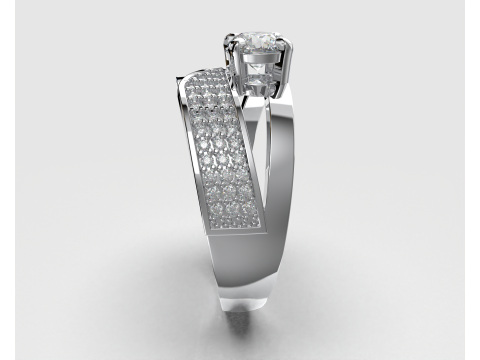 Printable jewelry ring with stone 5mm 05ct- STL ready to print 3Dモデル