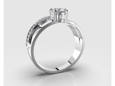 Printable jewelry ring with stone 5mm 05ct- STL ready to print 3Dモデル