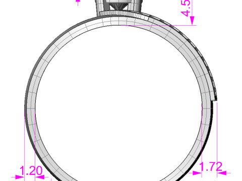 Printable jewelry ring with stone 5mm 05ct- STL ready to print 3Dモデル
