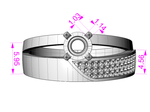 Printable jewelry ring with stone 5mm 05ct- STL ready to print 3Dモデル