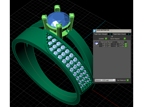 Printable jewelry ring with stone 5mm 05ct- STL ready to print 3Dモデル