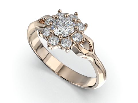 Printable jewelry ring with stone 4mm 025ct- STL ready to print Modèle 3D