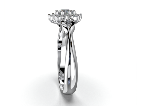 Printable jewelry ring with stone 4mm 025ct- STL ready to print Modèle 3D