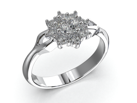 Printable jewelry ring with stone 4mm 025ct- STL ready to print Modèle 3D