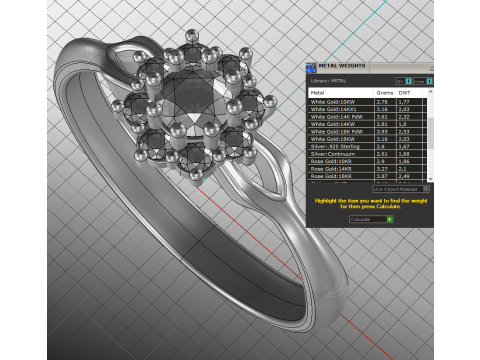 Printable jewelry ring with stone 4mm 025ct- STL ready to print Modèle 3D