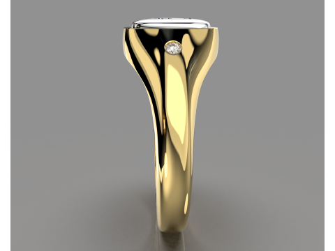 Jewelry Signet Ring letter M - Printable STL 3D मॉडल