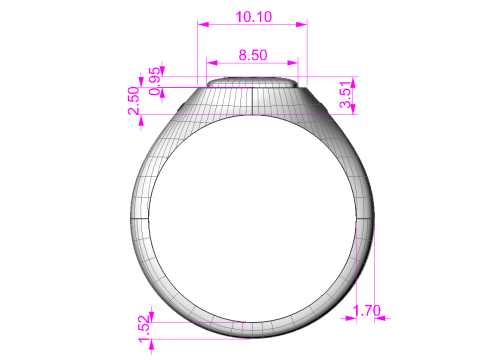 Jewelry Signet Ring letter A - Printable STL 3D-Modell