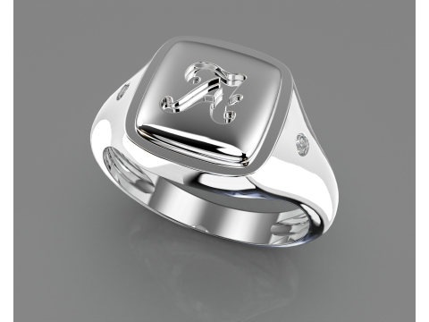 Jewelry Signet Ring letter A - Printable STL 3D-Modell