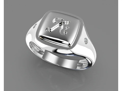 Jewelry Signet Ring letter A - Printable STL 3D Model