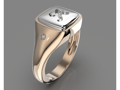 Jewelry Signet Ring letter A - Printable STL 3D-Modell