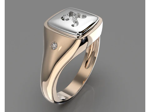 Jewelry Signet Ring letter A - Printable STL 3D Model