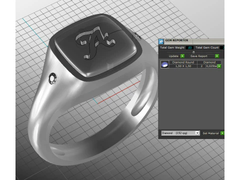 Jewelry Signet Ring letter A - Printable STL 3D Model