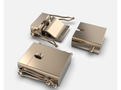 Jewelry CLASP Lock for chain or bracelet 15mm width tall 7mm STL ready for Print Modèles 3D en vedette