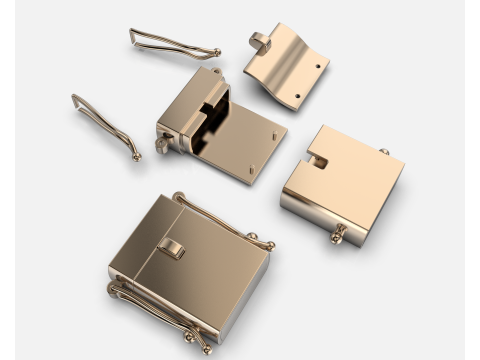 Jewelry CLASP Lock for chain or bracelet 15mm width tall 7mm STL ready for Print Modèles 3D en vedette