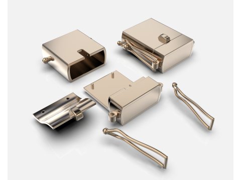 Jewelry CLASP Lock for chain or bracelet 15mm width tall 7mm STL ready for Print Modèles 3D en vedette