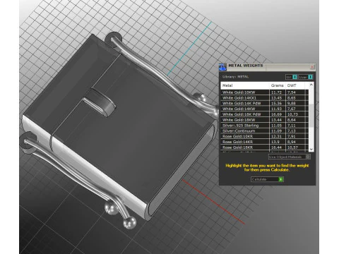 Jewelry CLASP Lock for chain or bracelet 15mm width tall 7mm STL ready for Print 3D Print Model