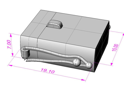 Jewelry CLASP Lock for chain or bracelet 15mm width tall 7mm STL ready for Print Modèles 3D en vedette